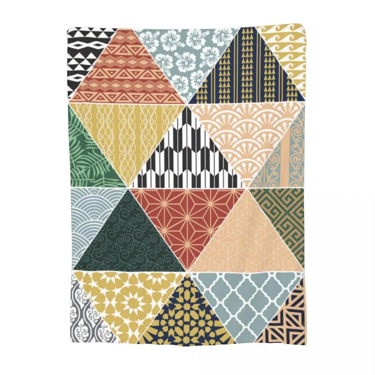 

Colorful Patchwork Blanket Tribal Ethnic Print Super Soft Fashion Bedspread Cool Fleece Cold Blanket
