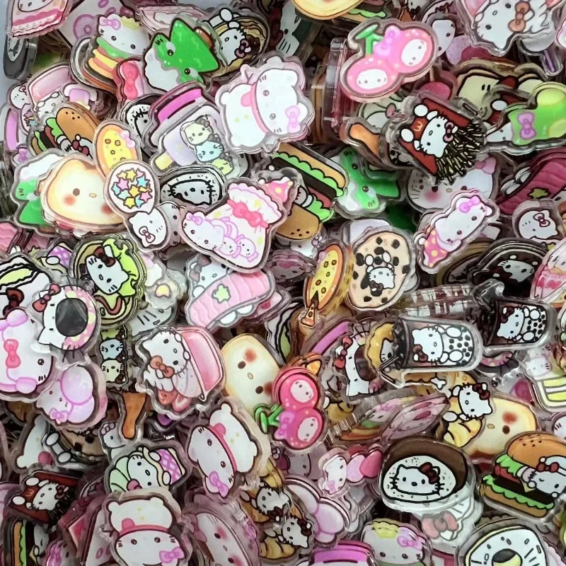 Новый 2 см Sanrio Hello Kitty аниме мультсериал акриловый инновационный кулон Любовь DIY