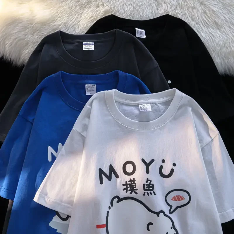 Летняя одежда в гонконгском стиле для пар с коротким рукавом свободного покроя