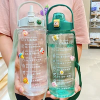 summer outdoor travel cup sports gym drinking tumbler 1 52l water bottle with time marker girl fitness jugs large capacity mug