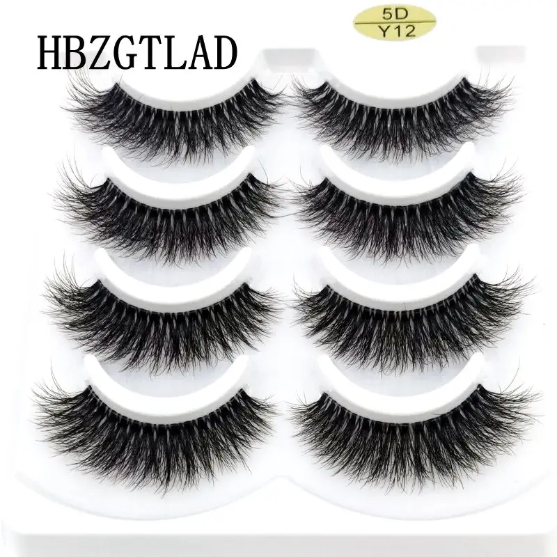 

NEW Transparent Terrier 4 Pairs 3D Mink Eyelashes Natural Long Invisible thin Band False Lashes Makeup Soft Fake Eye Lashes