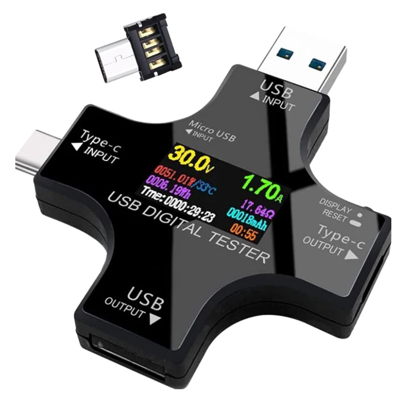

New Type-C PD USB Tester DC Digital Voltmeter Amperimetor Voltage Current Meter Ammeter Detector Power Bank Charger Indicator