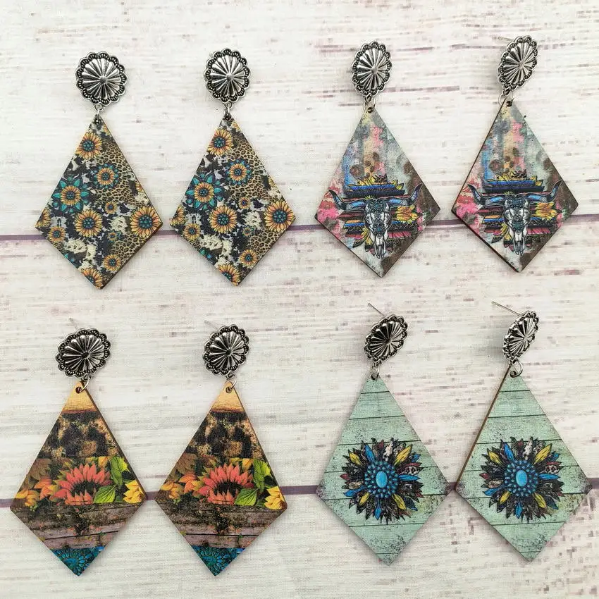 Женские Геометрические серьги из искусственного драгоценного камня бирюза