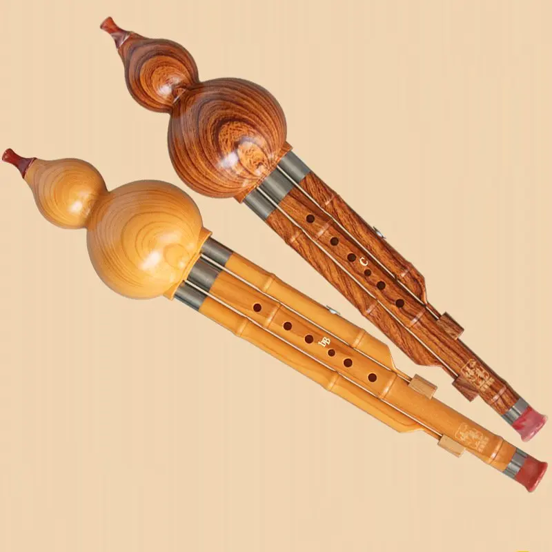 

Gourd Clarinet Recorder for Beginners Chinese Style Vintage Traditional Children Kids Imitation Wood Grain C/bB Key Instruments