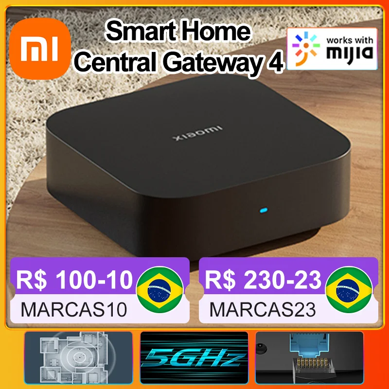 

NEW Xiaomi Center Gateway Smart Home Hub Intelligent Multimode 2.4G 5GHz Wifi Bluetooth 5.0 Mesh 4GB OTA RJ45 Work with Mijia