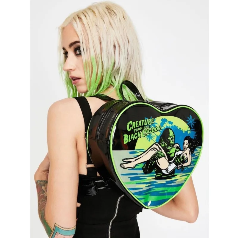 Y2K Women Korean Gothic Punk Crossbody Niche Book Bag Black Backpack Dark Academia Bags Schoolbag Girls Ladies Backpacks Alt Men