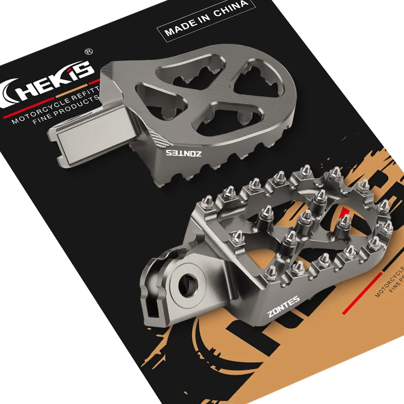 

Chekis подходит для модификаций мотоциклов Zontes 368g 501g, нескользящих задних педалей, задних педалей из алюминиевого сплава с ЧПУ, аксессуаров для педалей пассажиров