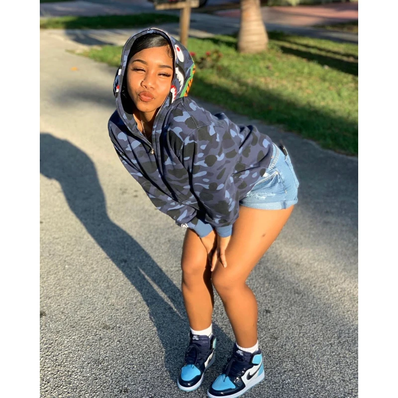 

Couple Streetwear Hoodie Women Trend Jacket 2022 Oversize Sweatshirt Y2k Fashion Camouflage Print Retro Sweater Thin Zipper Coat