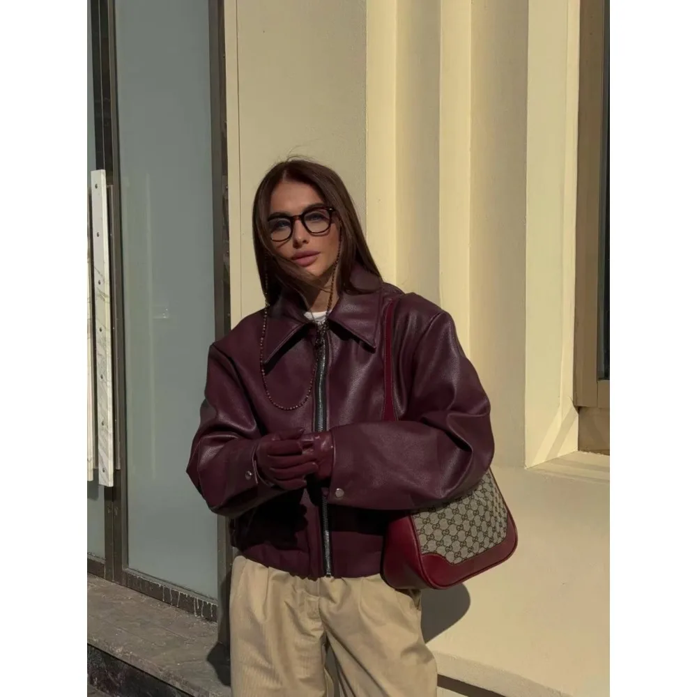 Модная байкерская куртка Женская Осенняя уличная одежда верхняя с длинным