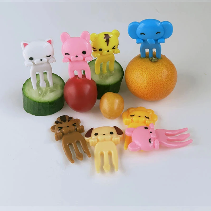 

8Pcs Bento Vegetable Crockery Cute Mini Toddler Children Fruit Forks Toothpicks Kids Food Picks Cartoon Animal Fruit Forks