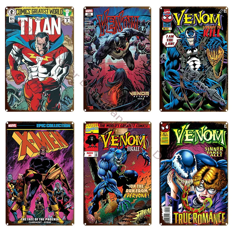 Винтажная жестяная декоративная тарелка мстители в стиле аниме Человек-паук