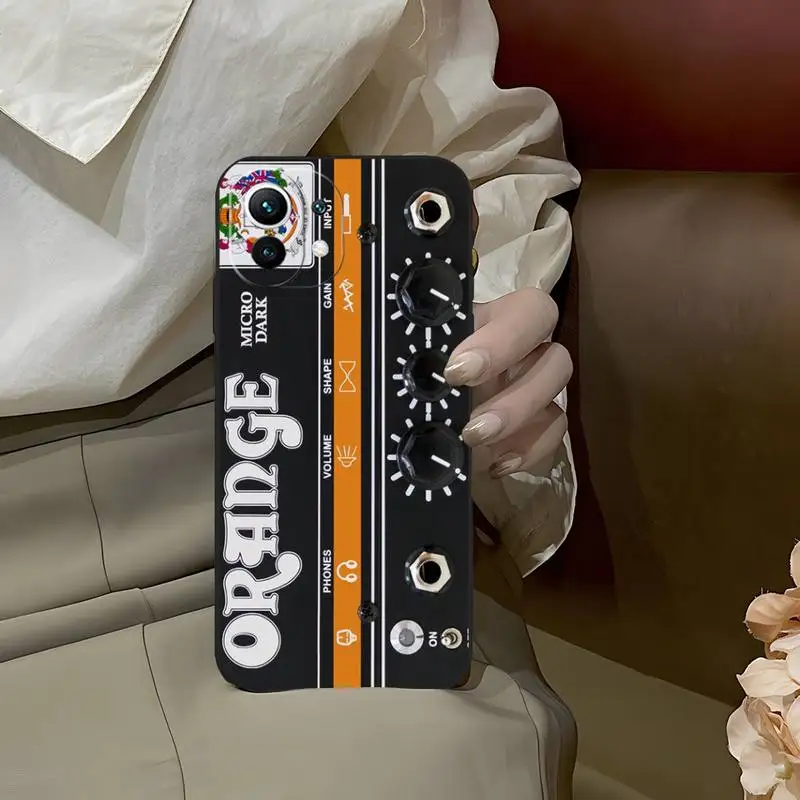 Оранжевый чехол для телефона с гитарным усилителем Xiaomi Mi 12 12Pro 11T 11 11i 11x 9t 10t Redmi 9 8