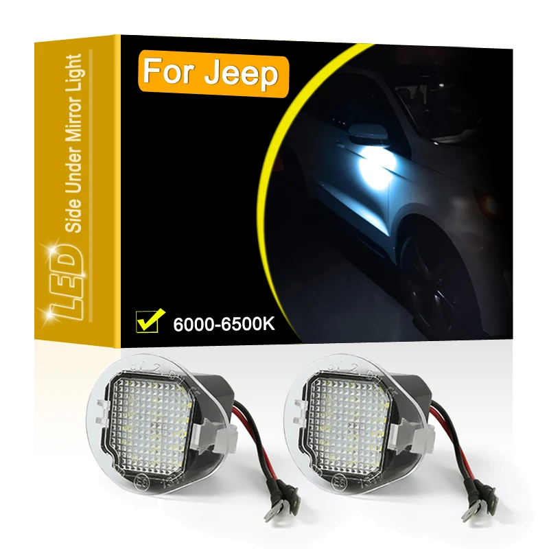

12V Waterproof LED Under Side Mirror Lamp Puddle Light Assembly For Jeep Grand Cherokee 2014 2015 2016 2017