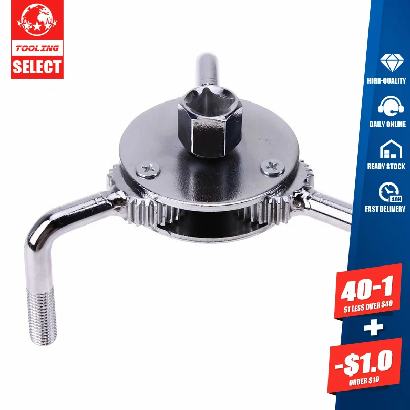 

Инструменты для ремонта автомобилей из сплава, регулируемый двухсторонний масляный фильтр, гаечный ключ, инструмент с 3 губками для удалени...