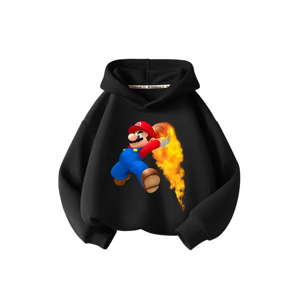 Толстовка Super Mario Bros Для Детей С Длинными Рукавами И Мультяшным Принтом Унисекс