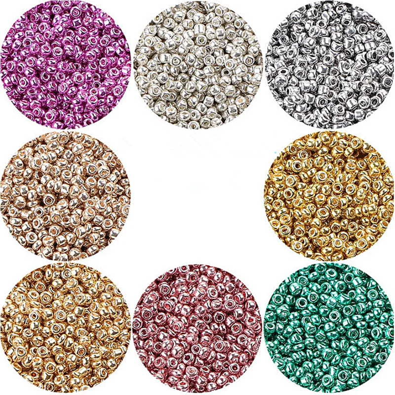 

2mm Bright Color Electroplated Glass Rice Bead Jewelry Accessories 1000pcs