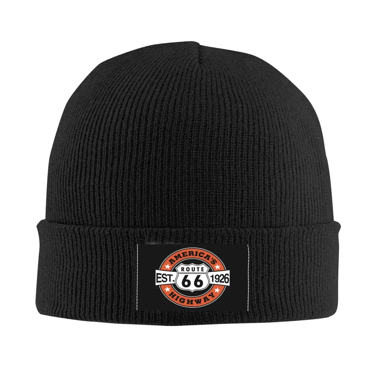 

Модная вязаная шапка Route 66, шапка в стиле хип-хоп для женщин и мужчин, осенне-зимние теплые байкерские шапочки в американском стиле, шапки-бин...