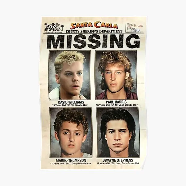 

The Lost Boys Missing Poster Vintage Decor Modern Print Mural Wall Art Room Home Decoration Funny Painting Picture No Frame