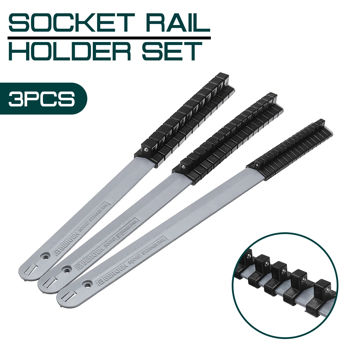 

3PCS/SET 1/4" 3/8" 1/2" Wall Wrench Organizer Socket Rack Storage Drive Rail Tray Holder Shelf Stand 34cm Dropshipping