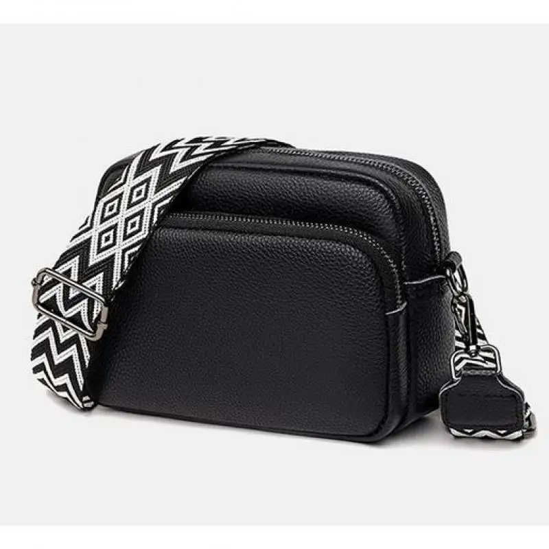 High-quality First-layer Cowhide Bag Women's Fashion Simple Lychee Pattern Shoulder Messenger Genuine Leather  Small Square Bags