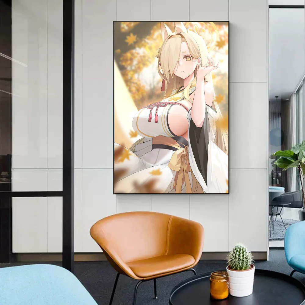 Художественный плакат KUWAKAMI KAHO синий архив самоклеящийся Настенный декор для