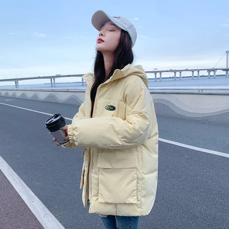 

Light Yellow Bag Clothing Short Down Padded Cotton Padded Clothes Women's Korean Loose Winter Coat Jacket 2022 New