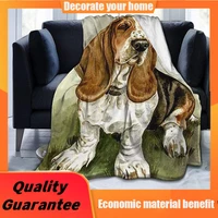 basset hound dog throw blankets anti static throws blankets travel twin size blanket for men women thin soft portable for sprin