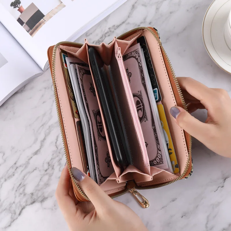 Женский длинный кошелек в корейском стиле с большой вместительностью простой