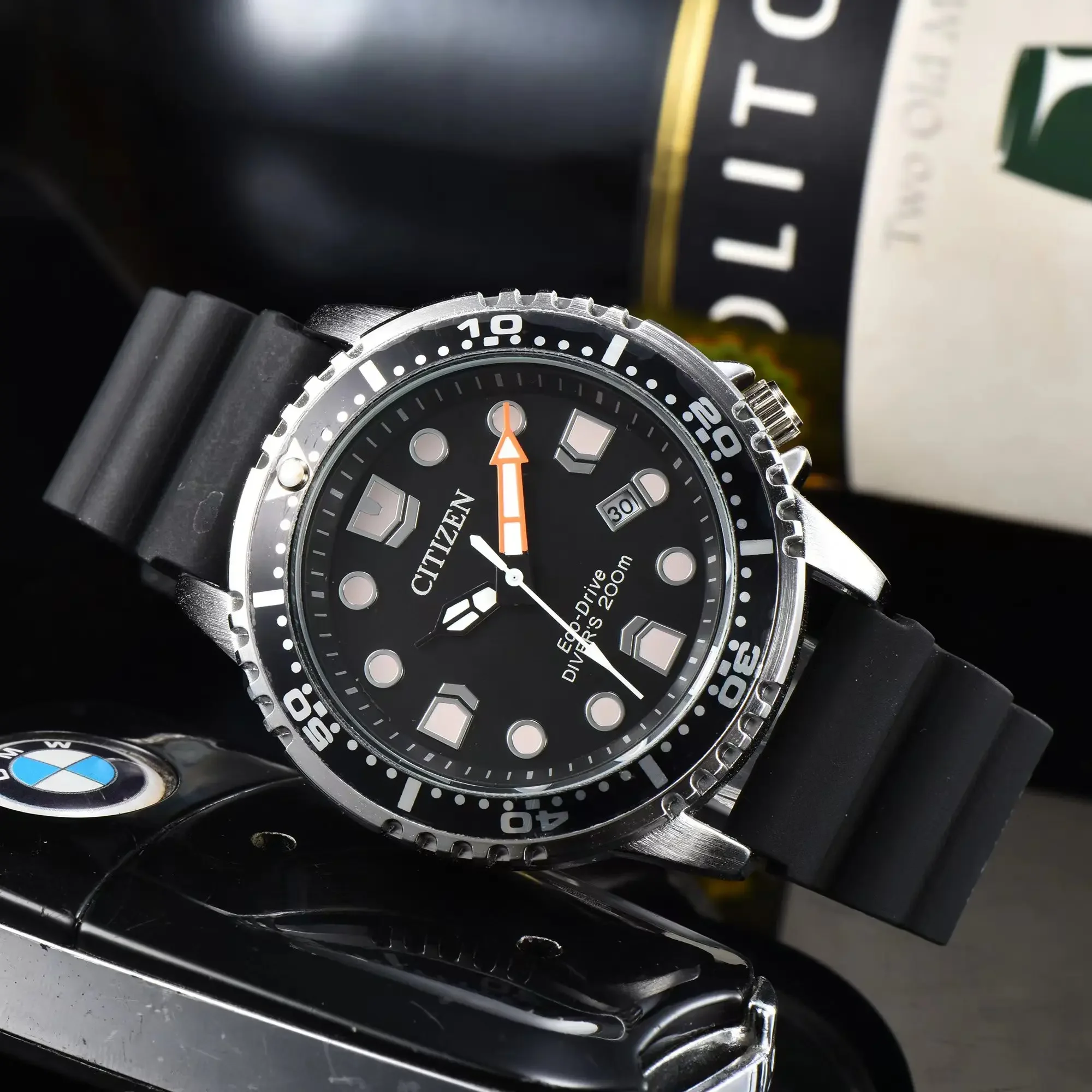 

Citizen Sports Diving Watch Silicone Nightlight Men's Watch BN0150 Eco Driven Series Black Dial Quartz Watch