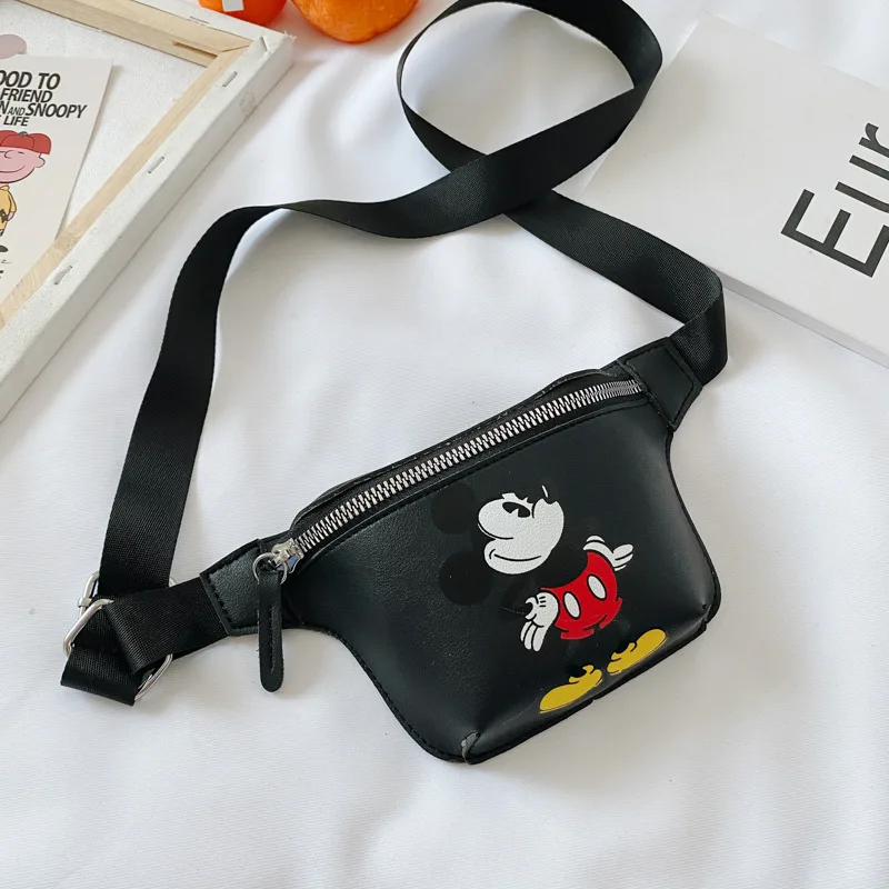 

Disney Pu Cartoon Waist Packs Girl Boy Messenger Bag Minnie Mickey Mouse Shoulder Bag Fashion Handbag Coin Bag Fanny Packs