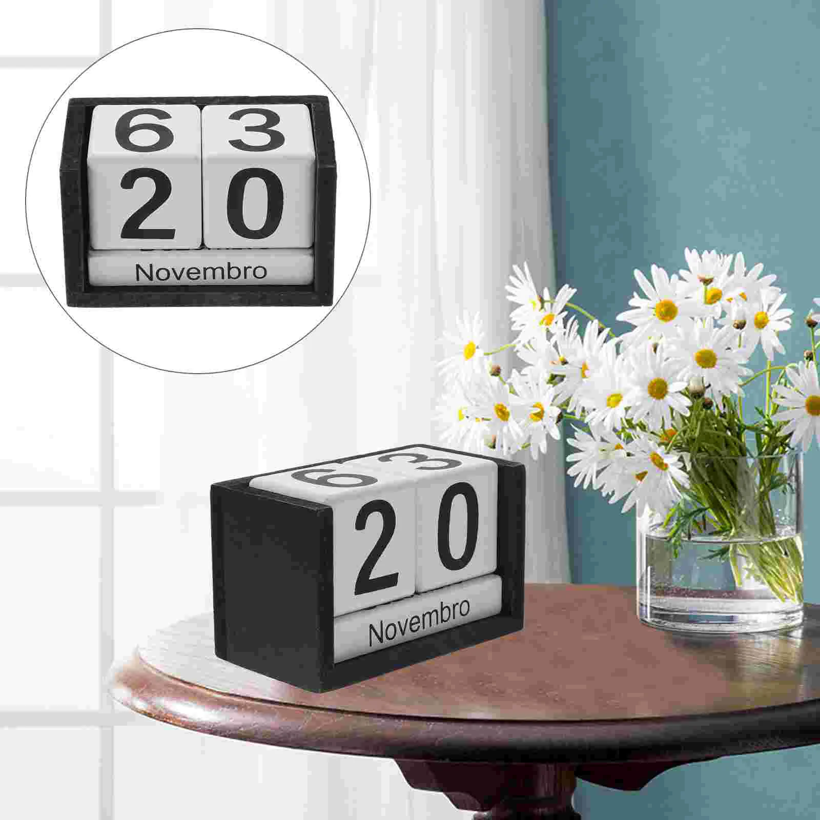 

Creative Wooden Calendar Block Desktop Removable Calendar Block Wooden Perpetual Desk Calendar