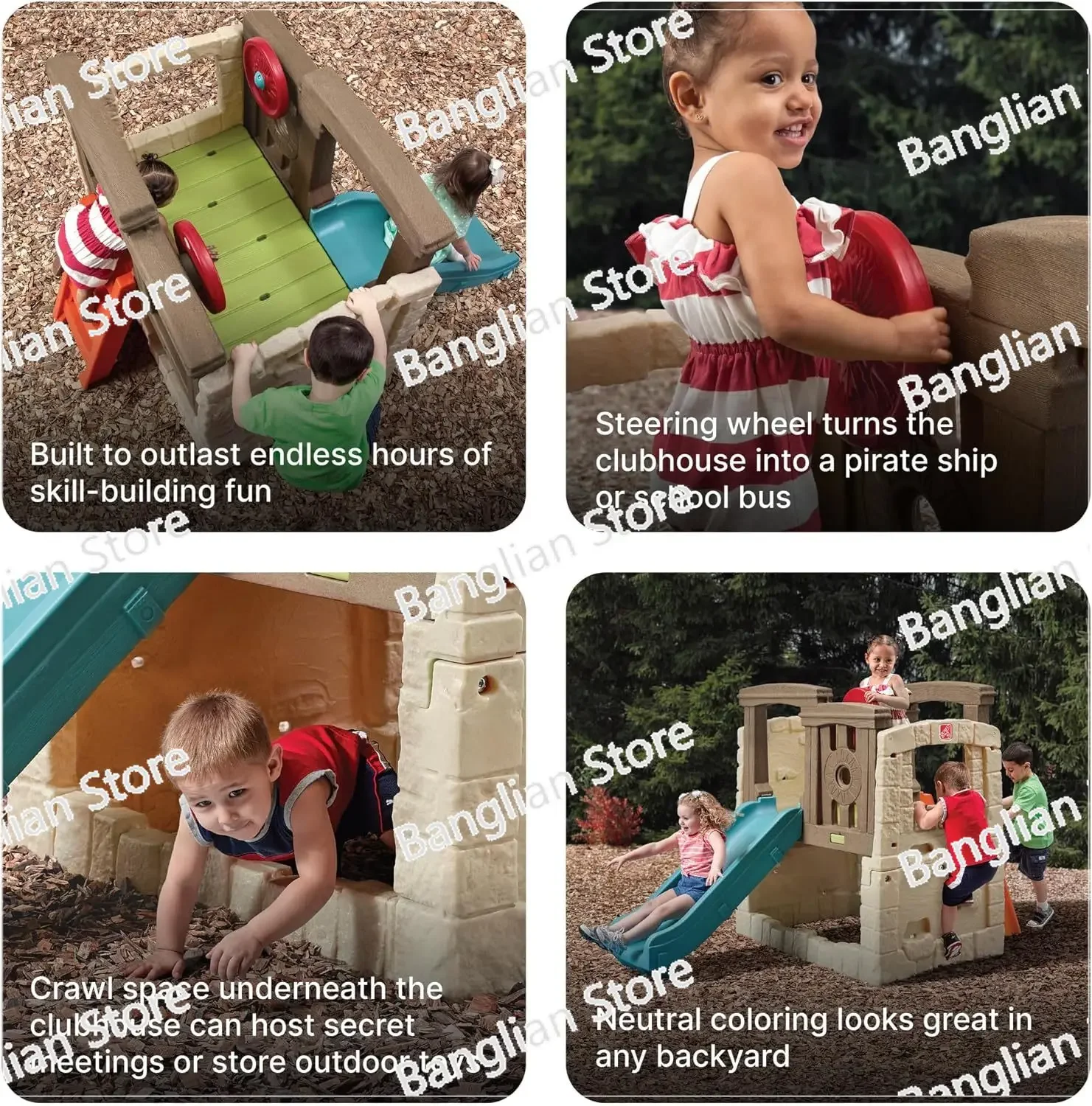 Детский игровой набор Step2 Woodland Climber II возраст от 2 до 6 лет горка для малышей и стена