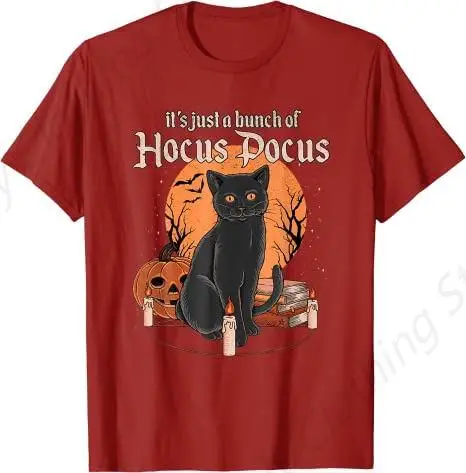 Футболка Bunch of Hocus Pocus Cat костюм на Хэллоуин подарок готический стиль круглый вырез