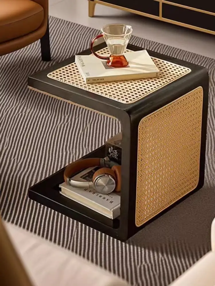 Многофункциональный пластиковый приставной столик из ротанга эркер небольшой