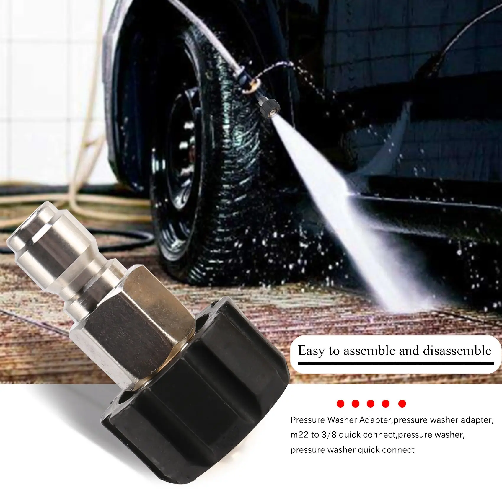 

High Pressure Washer Adapter Set Quick Connect Kit, Metric M22-15mm, TWIS292