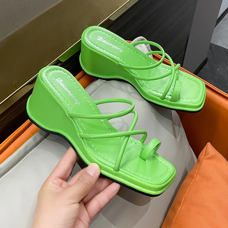 

Women Sandals 2022 Summer Sandals With Platform Heels Chaussure Femme Buckle Wedges Shoes For Women Heels Sandals Flip Flops