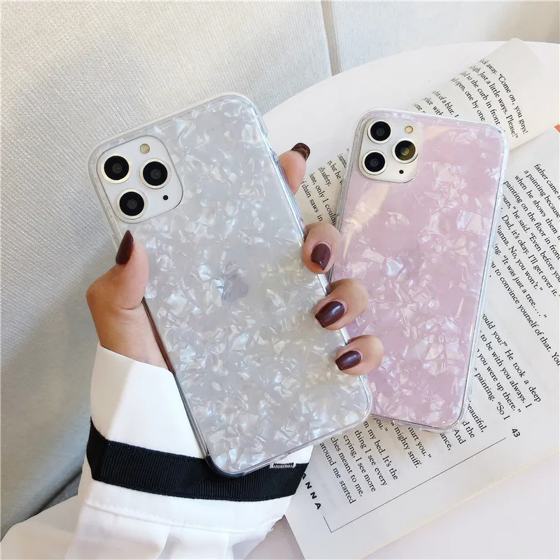 

Shell Pattern Phone Case for iPhone 14 13 12 11 Pro Max XS XR 7 8 Plus Cover Soft TPU Cartoon Cute Pattern Anti-fall Girl Capa