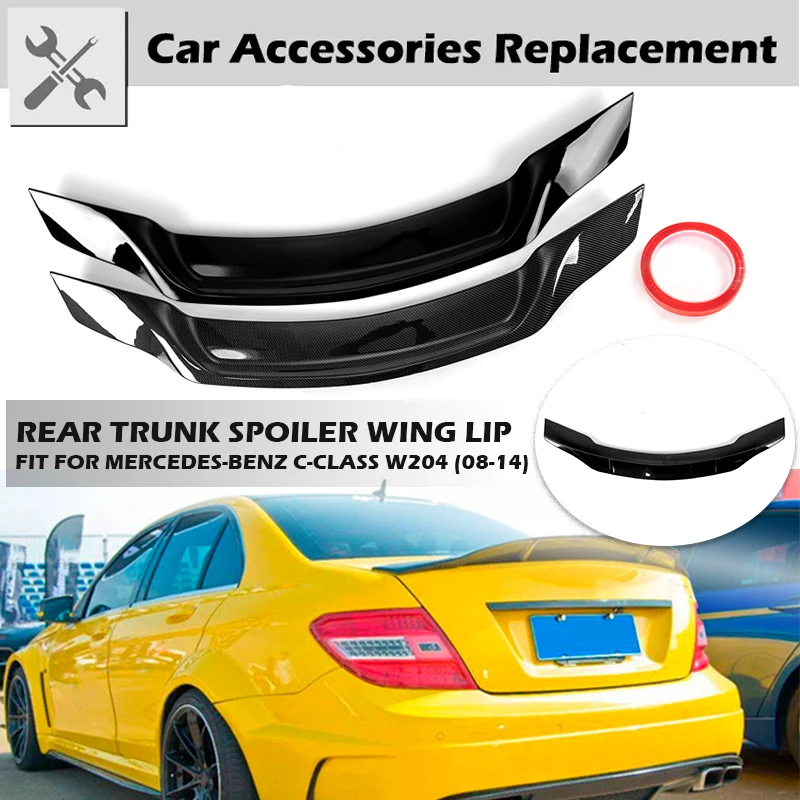 

Rhyming Car Rear Trunk Spoiler Lid Wing Glossy Black Fit For Mercedes Benz C Class W204 C250 C300 2008-2014 Sedan 4Door