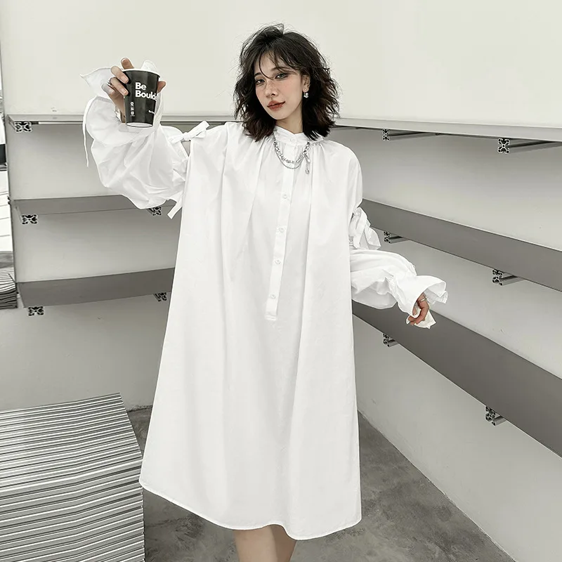 

Женское платье с отстегивающимся рукавом на шнуровке SuperAen, новое весенне-летнее платье с длинными рукавами в Корейском стиле