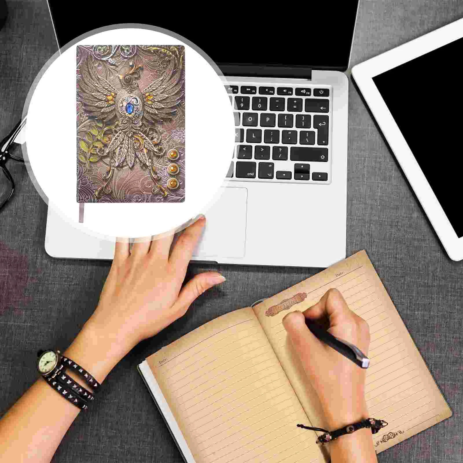

A5 Writing Notebook Notebook Hardcover Notepad Embossed Notepad Office Writing Diary Lined Paper