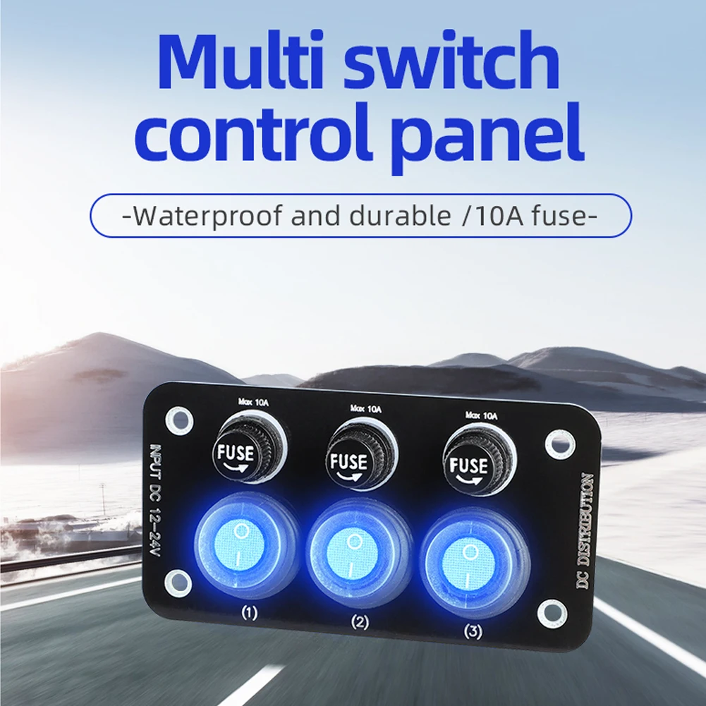 

3 Gang 6 Gang Rocker Switch Panel 12V 24V On OFF Toggle Switch Panel Waterproof With 10A Fuse For Cars Trucks SUV Marine Boat