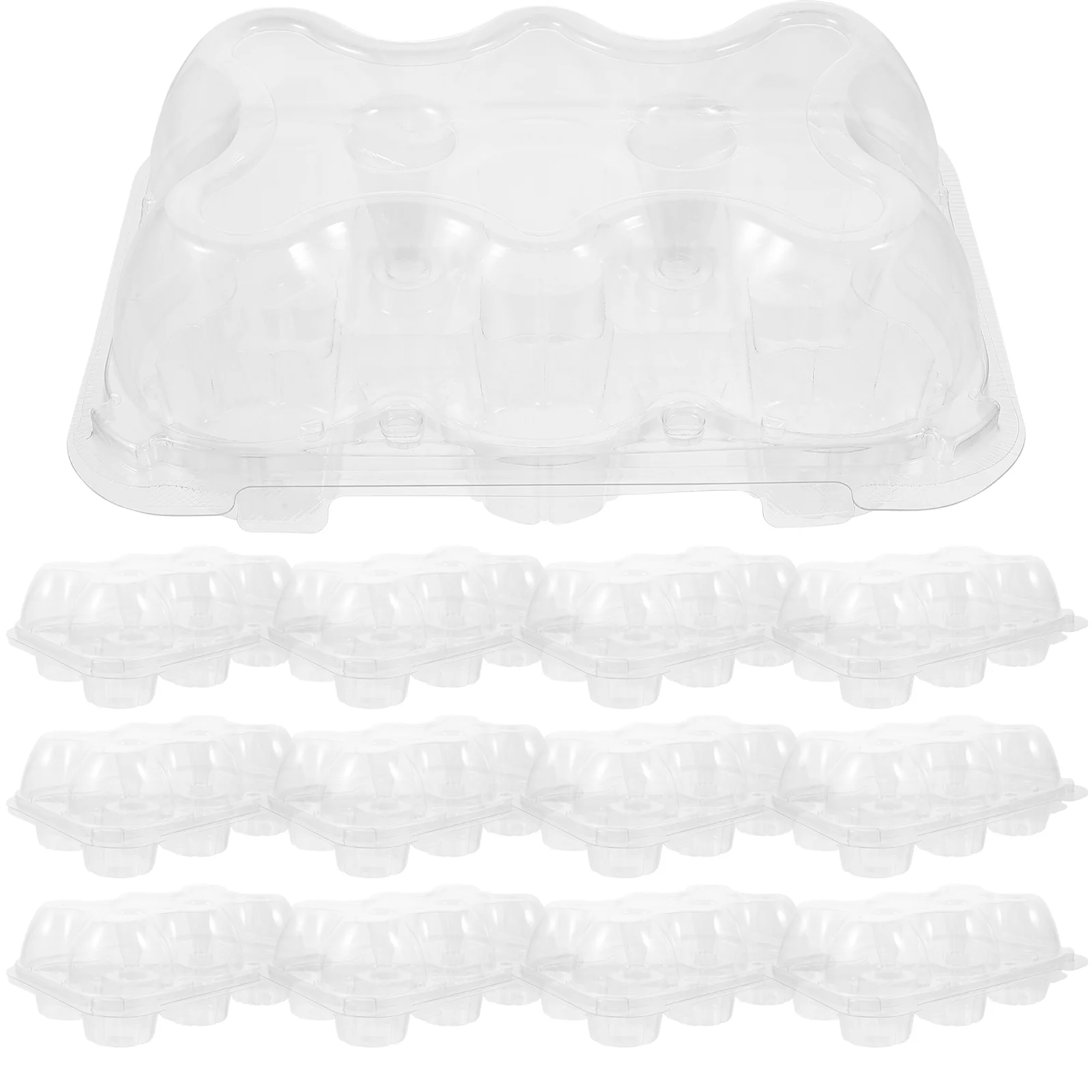 

Boxes Cupcake Box Muffin Carrier Holder Compartment Packaging Containers Gift Clear Cake Dessert Egg Bakery Holders High