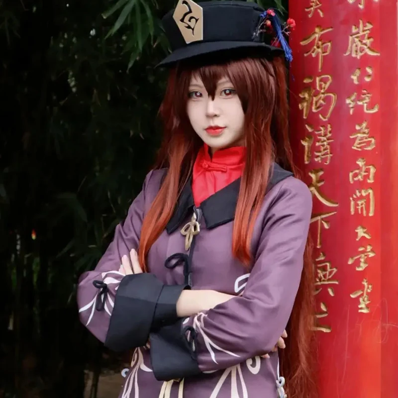 Костюм для косплея Ху Тао из игры Genshin Impact одежда в китайском стиле шапка Униформа