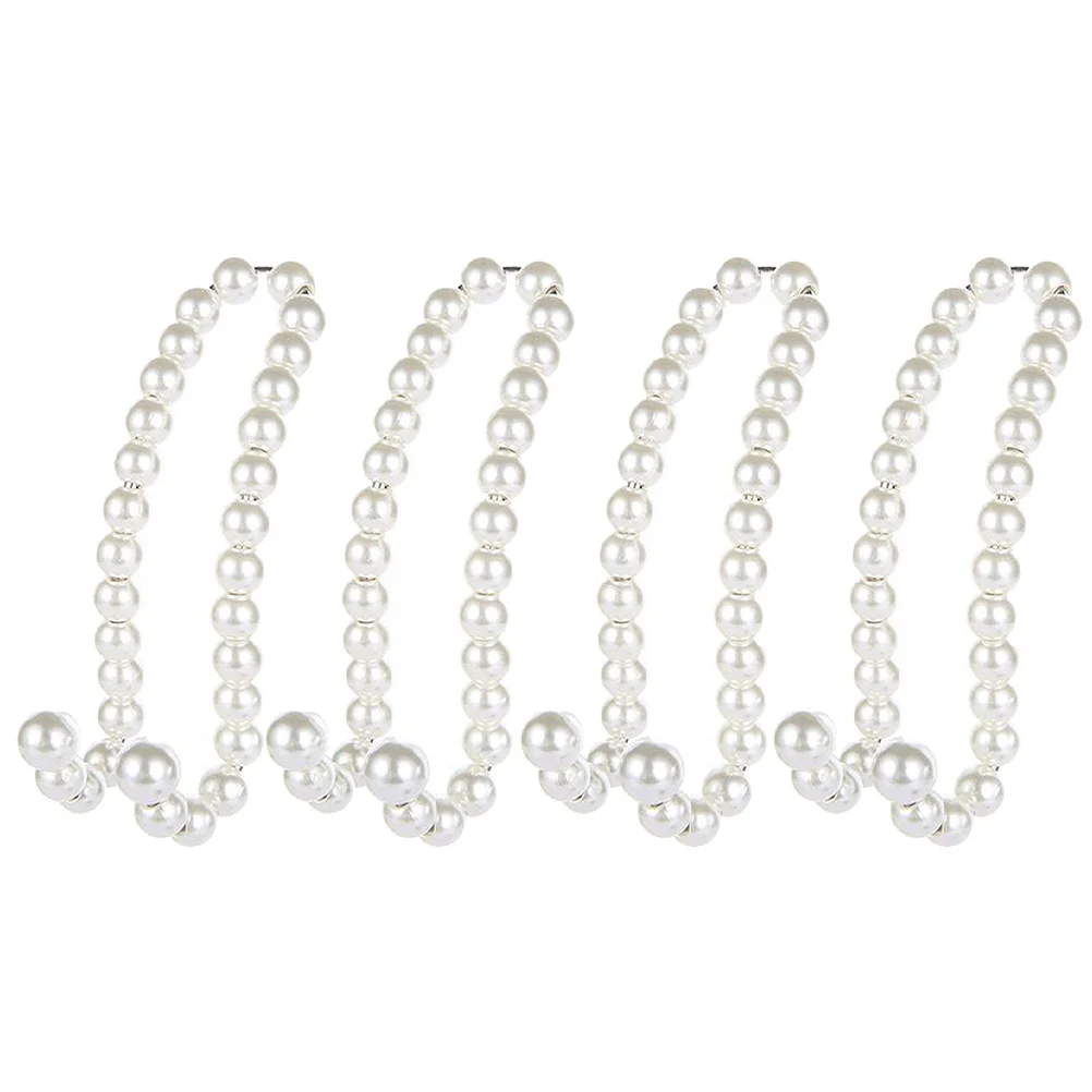 

2 Pairs Pearl Design Elegant Car Organizer Car Headrest Hanger Car Storage Hook