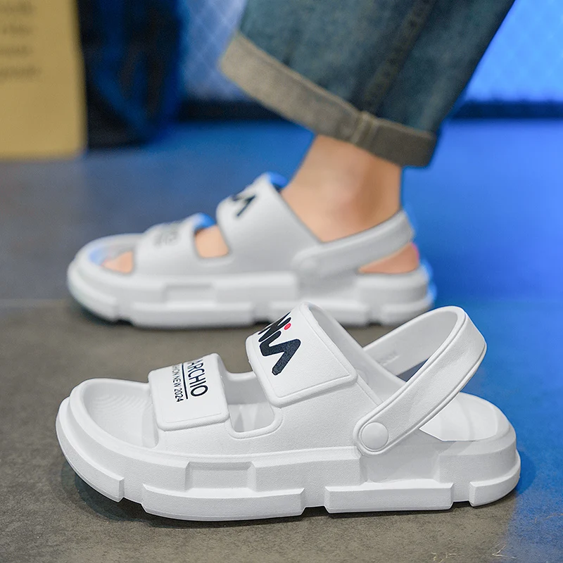 Шлепанцы Baobao мужские кожаные сандалии на плоской подошве низкая цена кроссовки