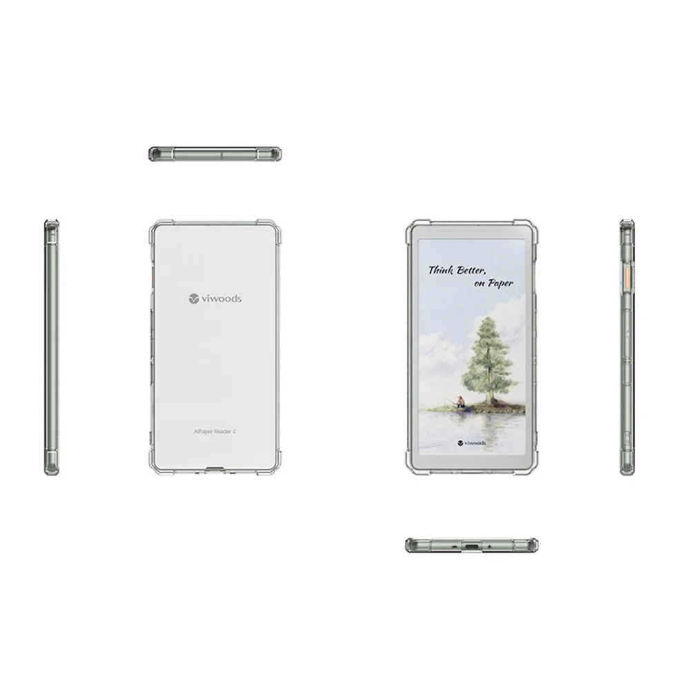 Фото Чехол для Viwoods AiPaper Reader C 6,13 дюйма с четырьмя углами, защита от ударов, прозрачный мягкий корпус, защитный чехол для электронной книги №5