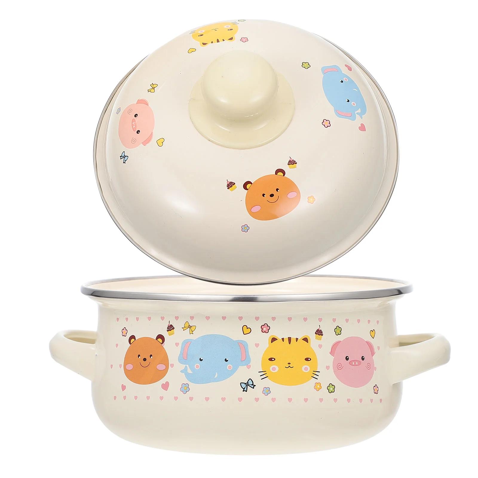 

Sugar Bowl Stainless Steel Stock Pot Soup Home Stew Milk Non-stick Saucepan Enamel Household Kitchenware Lidded Stockpot