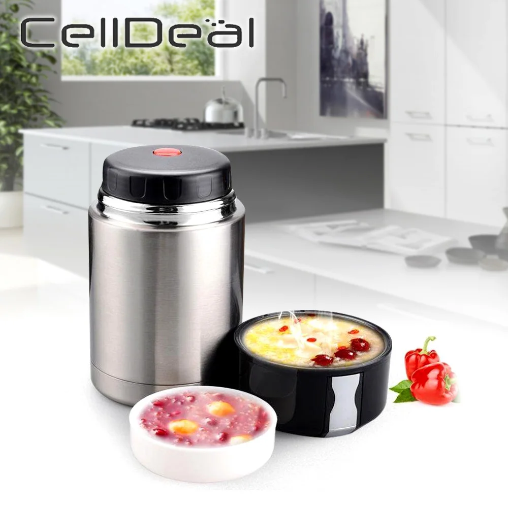

800/1000/1200ml Thermos Lunch Box Stainless Steel Portable Food Soup Vacuum Braising Pot Heat Preservation Bottle With Handle