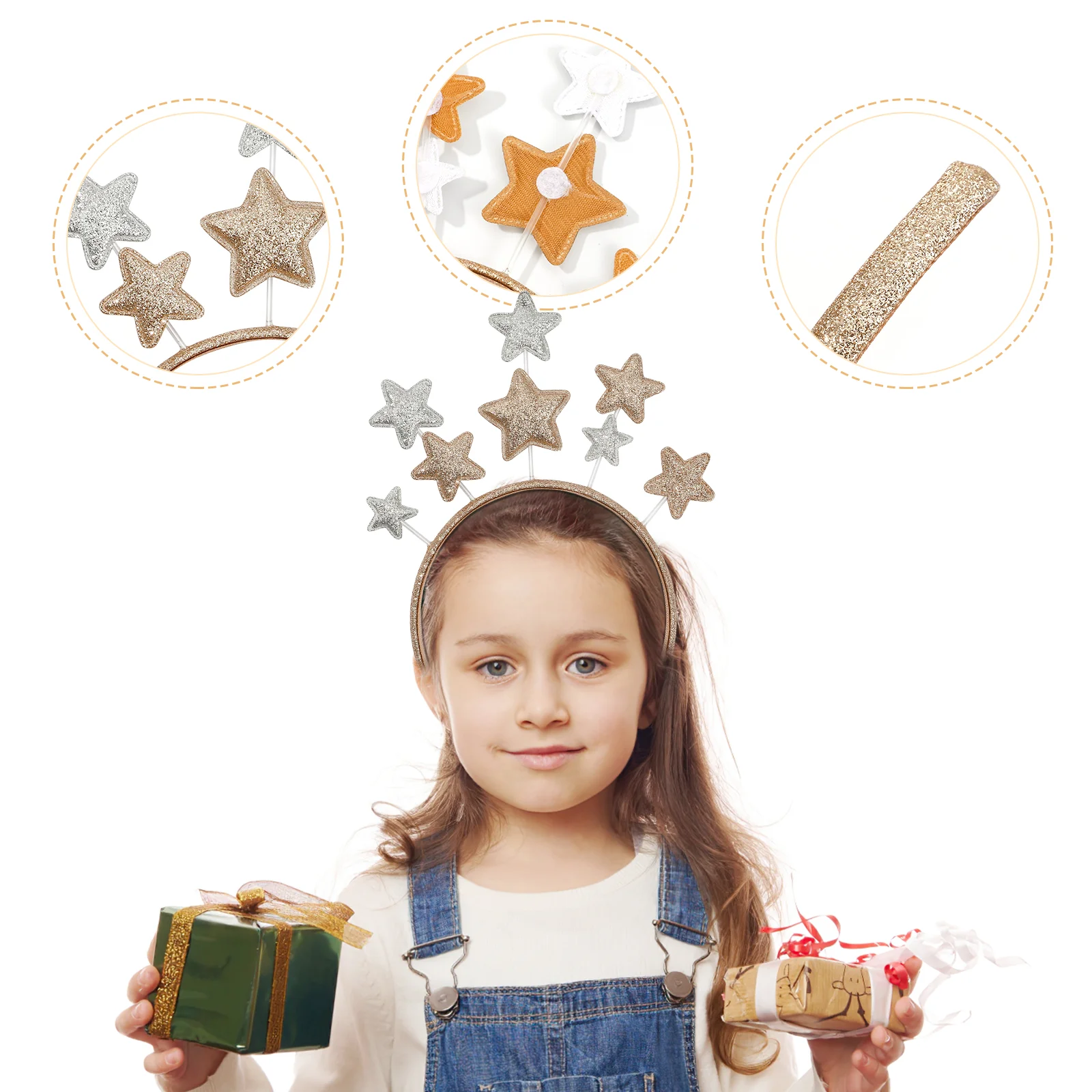 Атмосвариваемая повязка на голову со сверкающими звездами блестящий головной