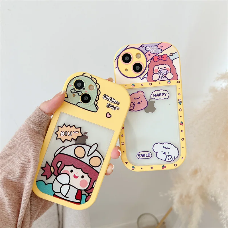 

Cute Cartoon Girl Monster Phone Case Cover for IPhone 14 Plus 11 12 13 14 Pro X XR XS Max Shockproof Cases for IPhone 14 Case